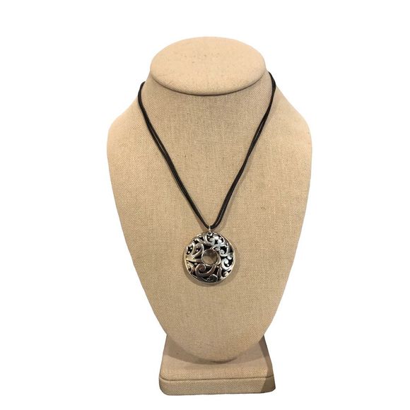 BARSE Sterling Silver Round Filigree Scroll Cutout Double Cord w Extension NWOT - Picture 10 of 16